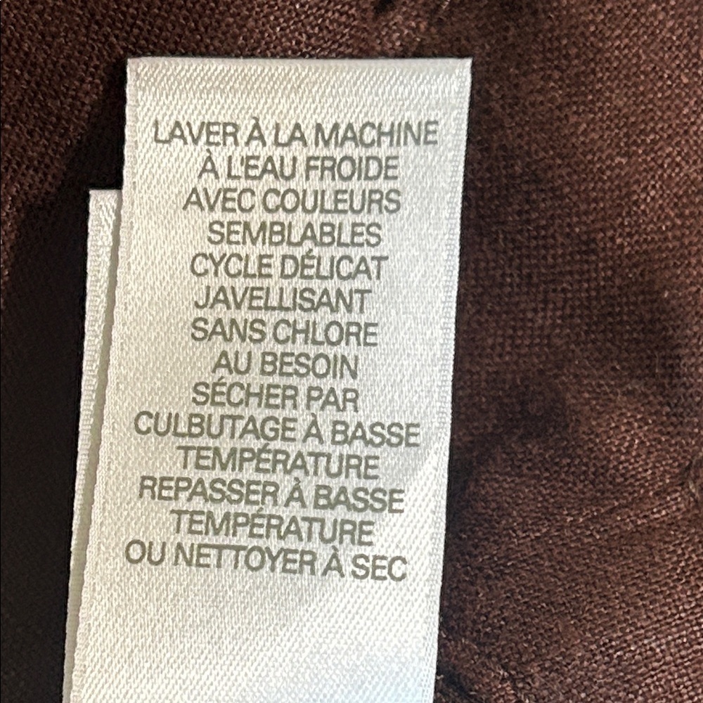 Liz Claiborne Dark Brown Women's Blouse 100% linen - Picture 7 of 11